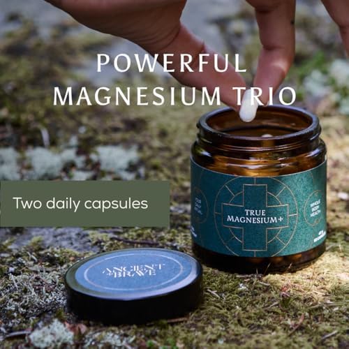 Ancient + Brave | 3-in-1 Magnesium Complex: Glycinate, Malate & Taurate | 60 Vegan Capsules | High Strength Magnesium Supplement for Sleep, Energy, Muscle & Bone Support Made in UK