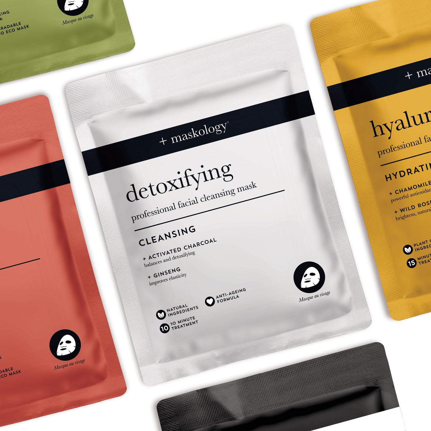 MASKOLOGY DETOXIFYING Professional Sheet Bubble Mask Pack of 1 | Charcoal Face Mask | Self-Foaming Face Sheet Mask Packs | 100% Plant Based | Bubble Sheet Mask |