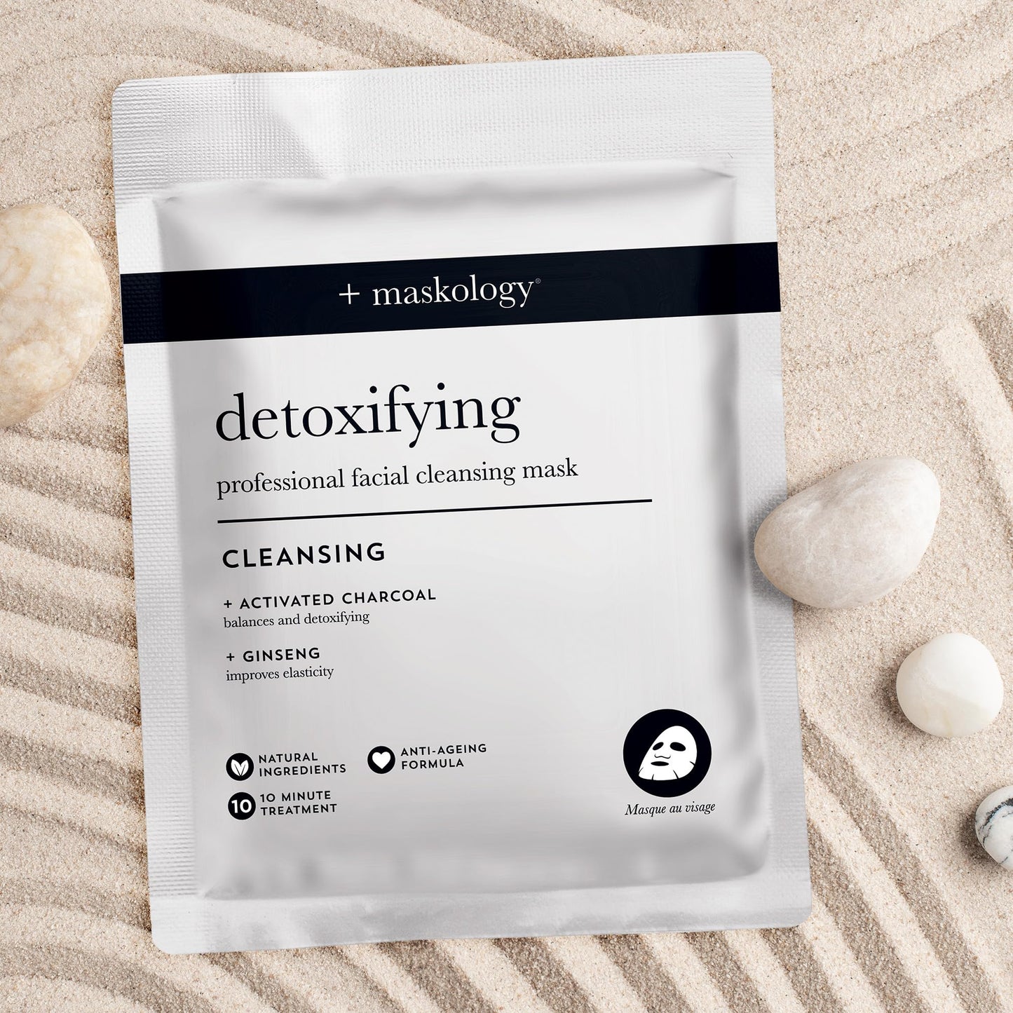 MASKOLOGY DETOXIFYING Professional Sheet Bubble Mask Pack of 1 | Charcoal Face Mask | Self-Foaming Face Sheet Mask Packs | 100% Plant Based | Bubble Sheet Mask |