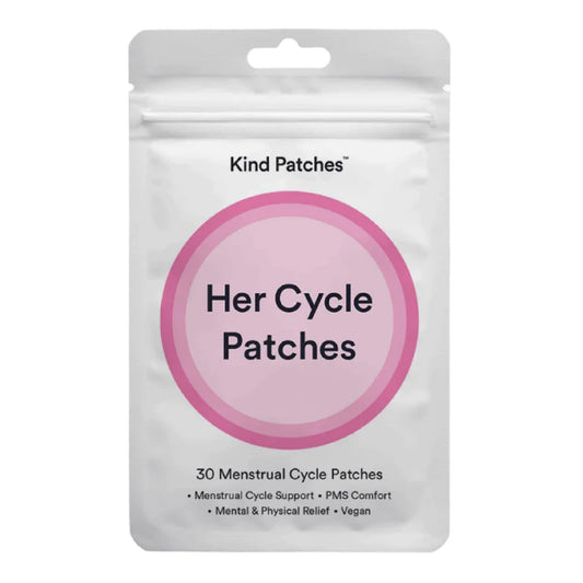 Kind Patches | Her Cycle Patches | 3 Step Period Relief Menstrual Cycle Support | PMS and Cramp Relief | 30 Vegan Patches
