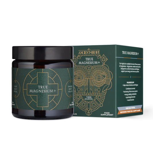 Ancient + Brave | 3-in-1 Magnesium Complex: Glycinate, Malate & Taurate | 60 Vegan Capsules | High Strength Magnesium Supplement for Sleep, Energy, Muscle & Bone Support Made in UK