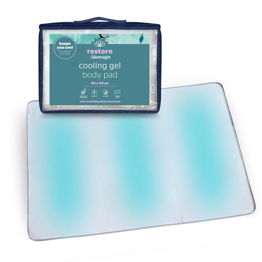 Silentnight Restore Cooling Gel Mattress Pad - Helps Absorb Body Heat Prevent Overheating - Improve Sleep Quality for Night Sweats Hot Flushes Menopause - Cool Mat for Bed Sofa Car Travelling, 60x90cm