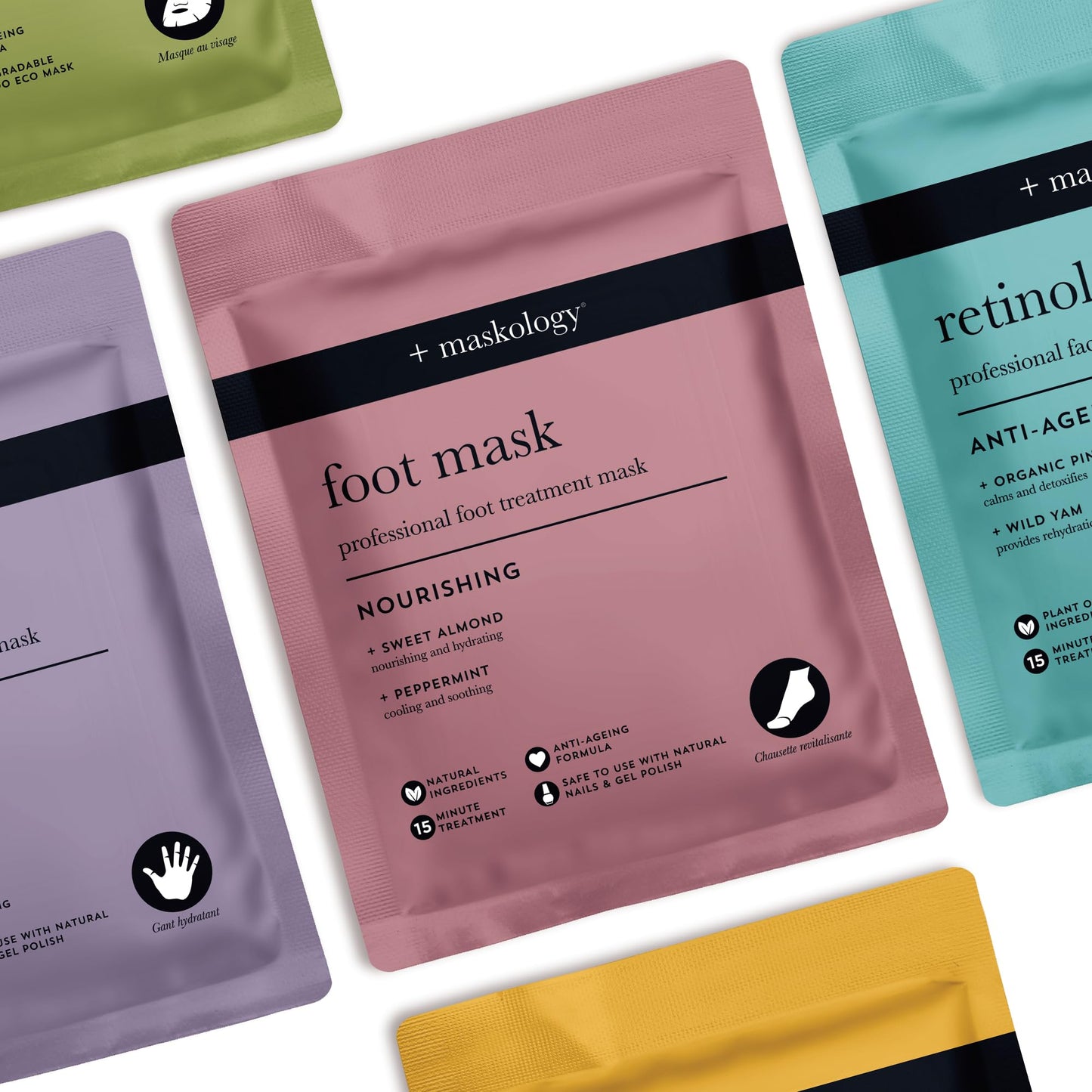 MASKOLOGY Foot MASK Professional Foot Bootie 1 Pair | Anti Ageing Formula | Natural Nails & Gel Polish Safe | Salicylic Acid | Shea Butter & Peppermint |
