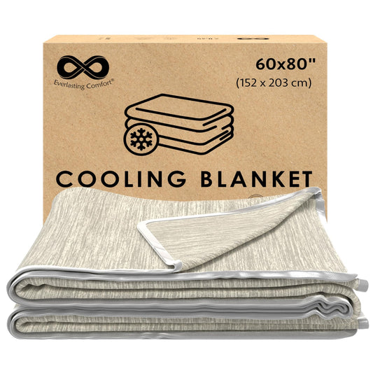 Everlasting Comfort Cooling Blanket - Dual-Sided Lightweight Summer Throw with Refreshing Fabric for Breathable Sleep - Soft and Comfortable Fibers (60x80)